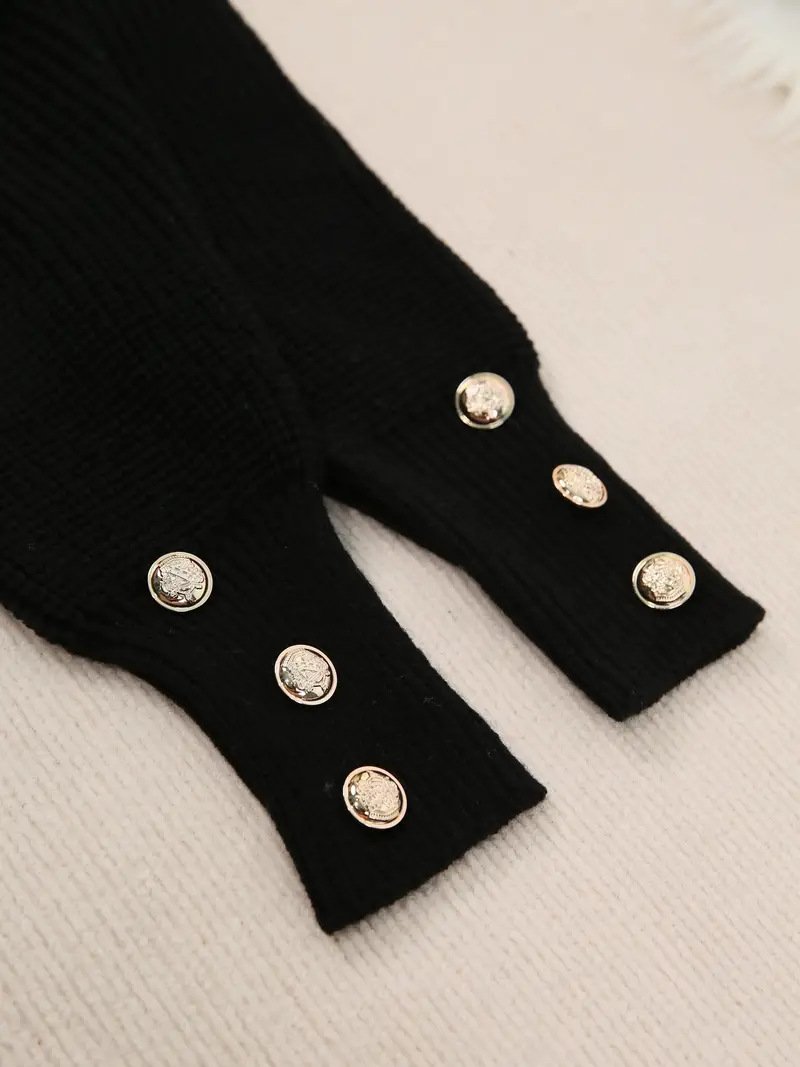 Damen Unifarben Nahtverarbeitung Winter Straße Langarm V-Ausschnitt Pullover