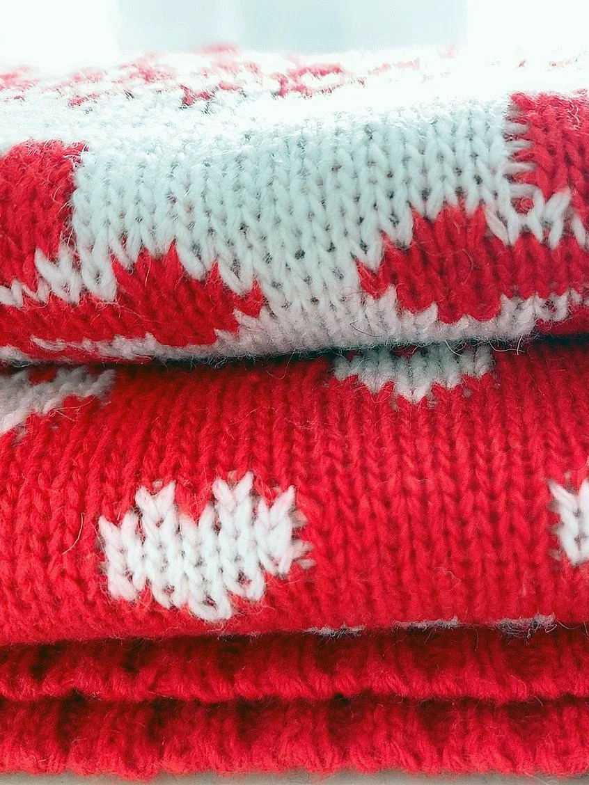 Damen Schneeflocke Print Winter Lässig Langarm Rundhals Pullover