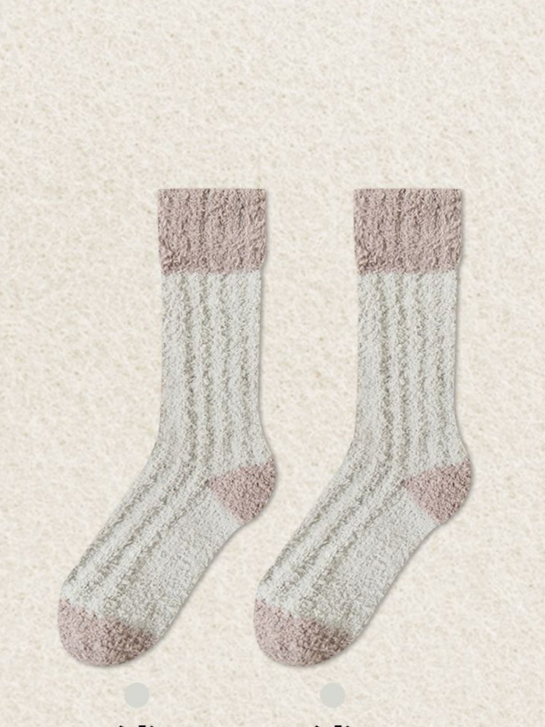Korallenfarbe Vlies Mitte der Wade Socken Herbst und Winter Damen Zuhause Warm mit Vlies-Futter Dick Plüsch Socken für Etagen