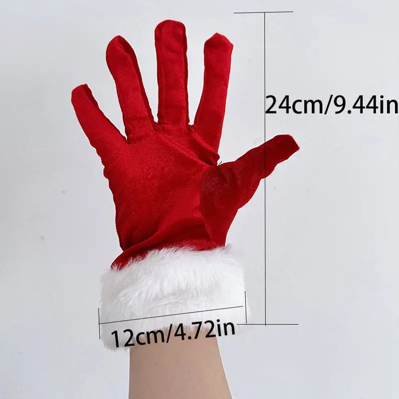 Damen Weihnachten Handschuhe Mit Kunstpelz Trimmen Elastisch Party Warm Dekoration