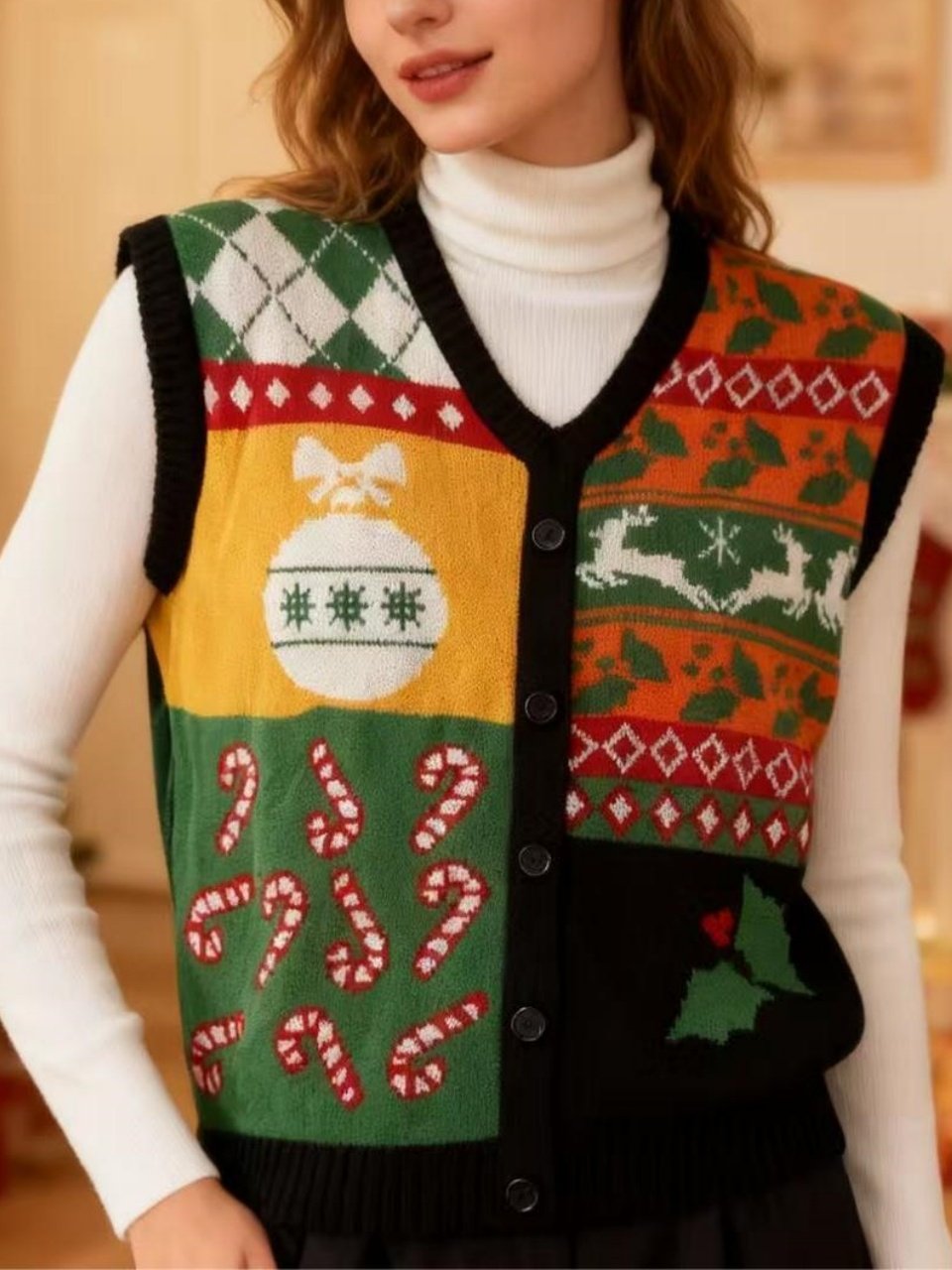 Weihnachten Regelmäßige Passform Acryl Elegant Tanktop