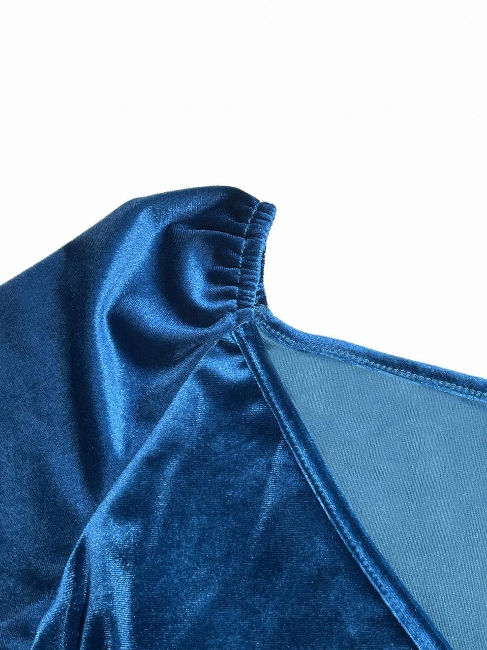 Damen Unifarben Langarm Frühling/Herbst Nahtverarbeitung Kleid V-Ausschnitt Täglich Lässig Midi Party Kleid A-Linien-Kleid