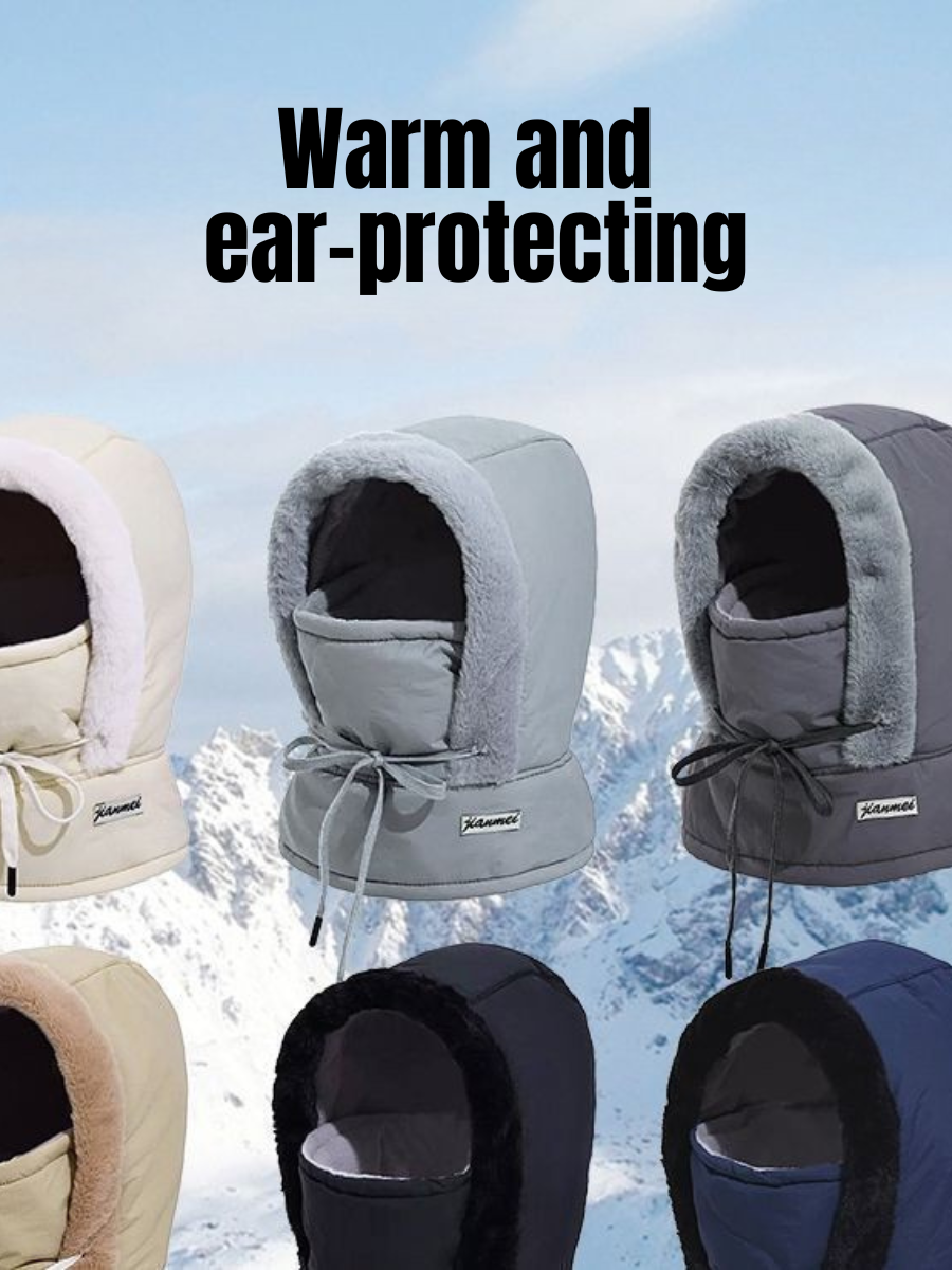 Winter Warm Lei Feng Hut Herren und Damen Ohr-Schutz mit Vlies-Futter Verdickt Radfahren Alles in einem Kältebeständig Gesicht Maske/Nackenwärmer Schnee Hut