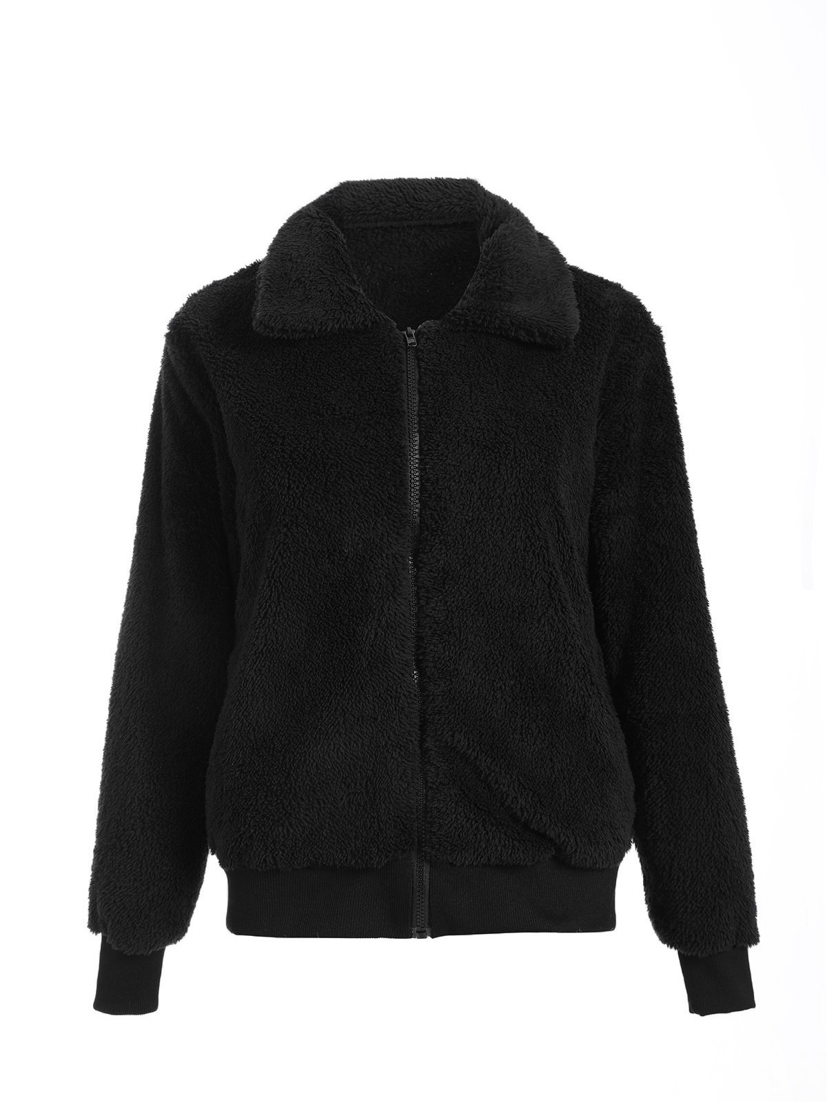 Damen Frühling/Herbst Oberbekleidung Lässig Nahtverarbeitung Unifarben Langarm Schalkragen Jacke