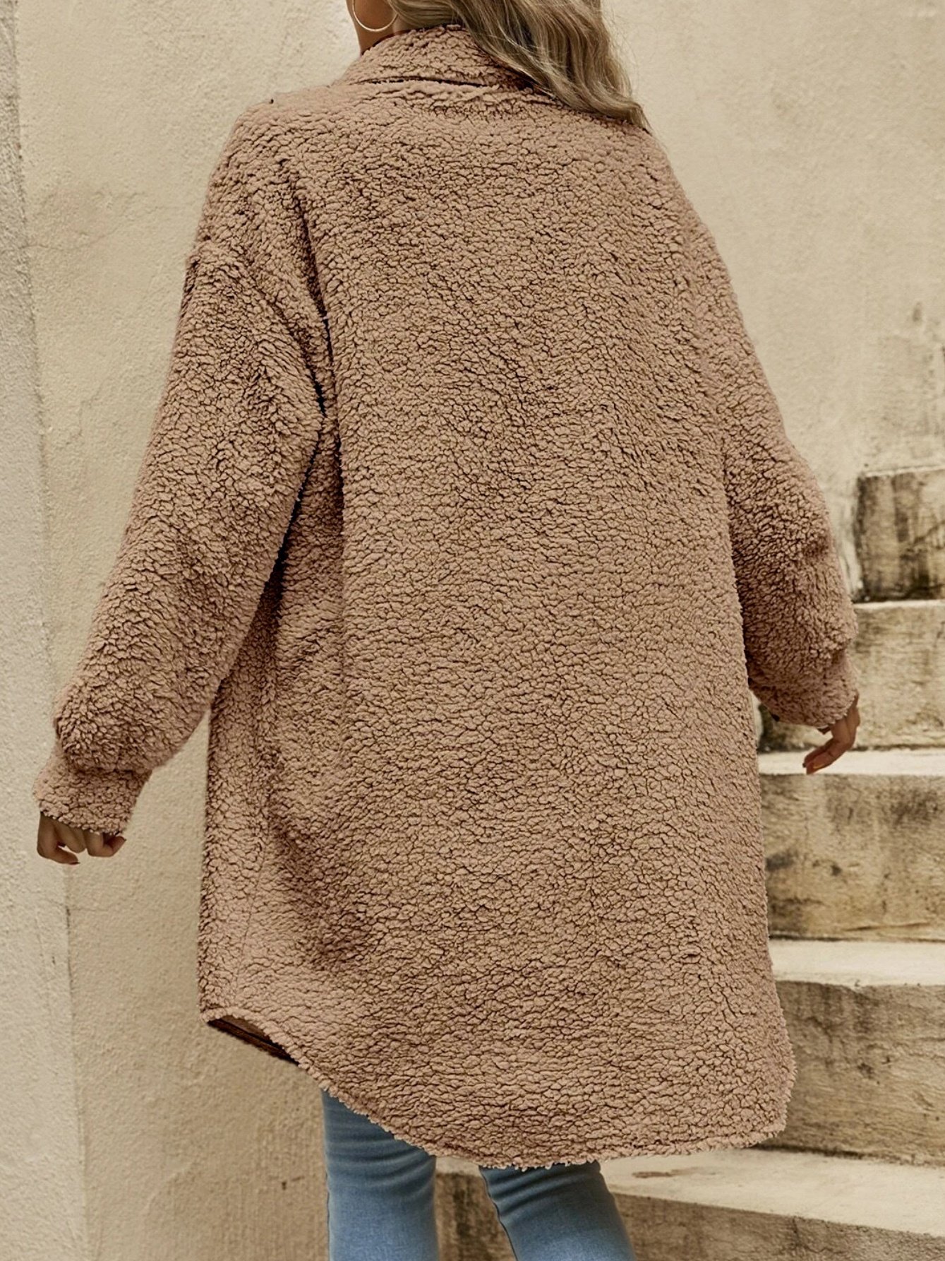 Damen Unifarben Winter Oberbekleidung Lässig Nahtverarbeitung Mittellang Schalkragen Mantel