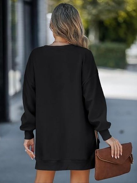 Damen Unifarben Rundhals Nahtverarbeitung Lässig Frühling/Herbst Langarm Sweatshirt