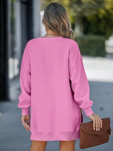 Damen Unifarben Rundhals Nahtverarbeitung Lässig Frühling/Herbst Langarm Sweatshirt