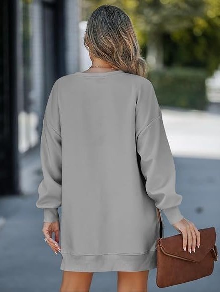 Damen Unifarben Rundhals Nahtverarbeitung Lässig Frühling/Herbst Langarm Sweatshirt