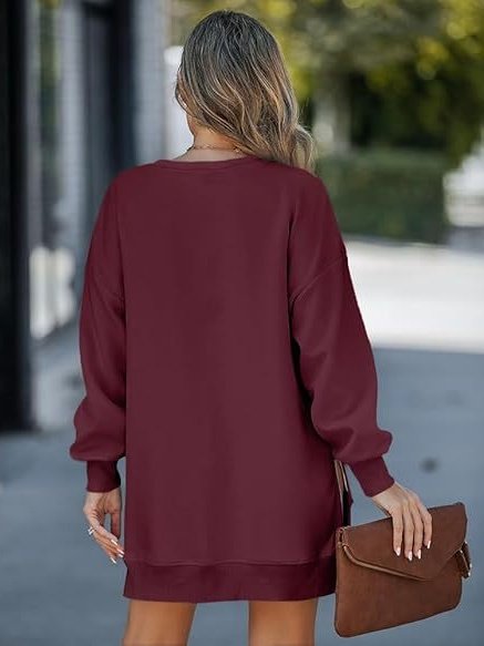 Damen Unifarben Rundhals Nahtverarbeitung Lässig Frühling/Herbst Langarm Sweatshirt