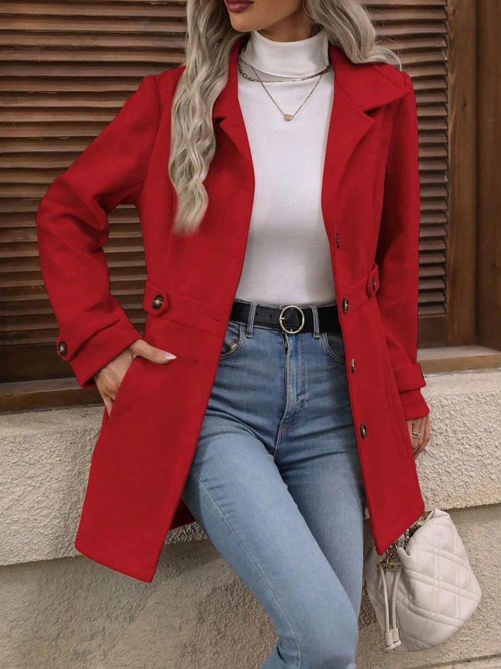 Damen Frühling/Herbst Oberbekleidung Lässig Nahtverarbeitung Unifarben Langarm Schalkragen Jacke