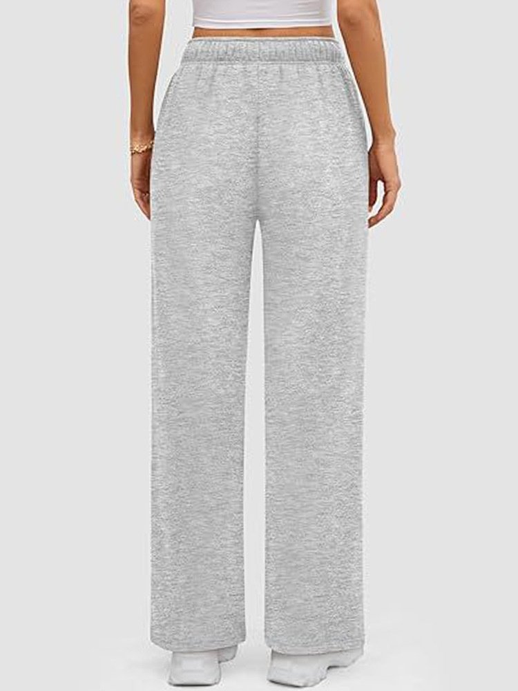 Damen Unifarben Lang Elastische Taille Hose Lässig Frühling/Herbst Hose