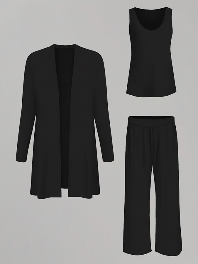 Damen Unifarben Zweiteiliges Set Täglich Langarm Lässig Frühling/Herbst Mehrteiliges Set Matching Set