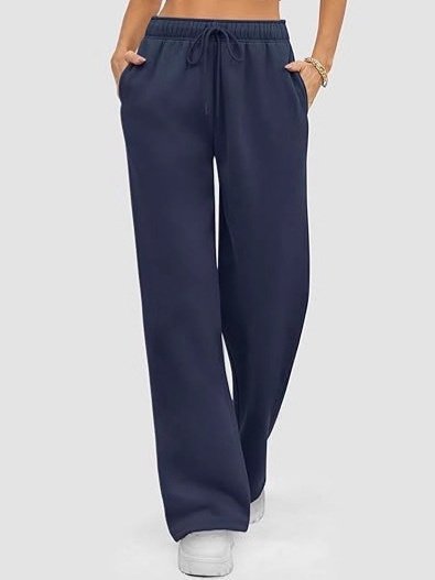 Damen Unifarben Lang Elastische Taille Hose Lässig Frühling/Herbst Hose