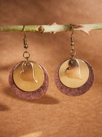 Retro Geprägt Liebe mehrschichtig alt Ohrringe Damen Lässig Täglich Schmuck