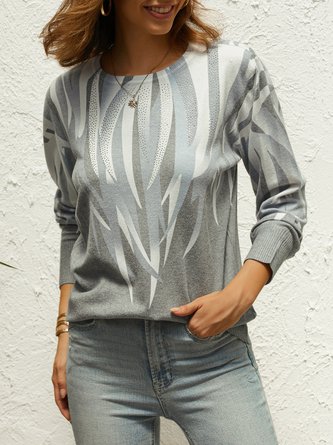 Rundhals Regelmäßige Passform Lässig Pullover