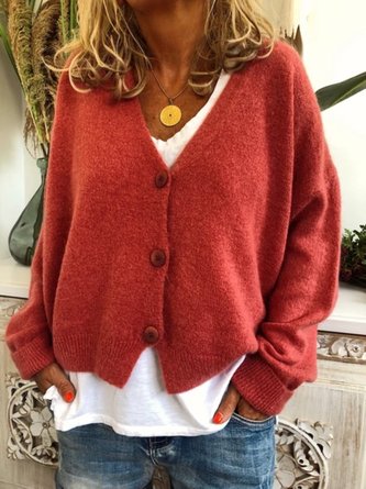 Damen Lässig Blusen&Shirts Tunika Pullover Strickjacke