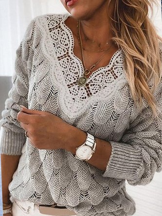 Lässiger Langarm Strickpullover