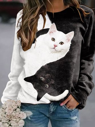 Baumwollgemische Lässige Sweatshirts