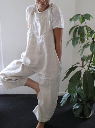 Retro Unifarben Jumpsuit & Jumpsuit