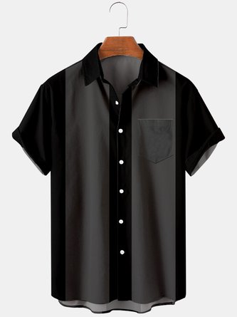 Hawaiische Retro Herren Lässig Kurzarm Bluse