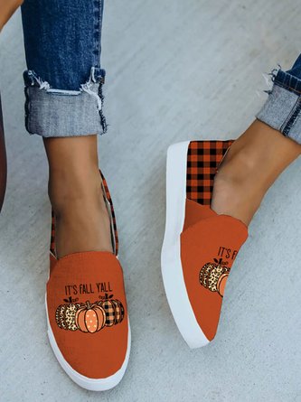Kürbis Patchwork Flache Schuhe für Halloween