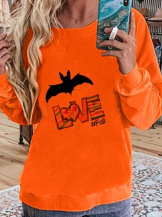 Halloween Print Sweatshirt mit Rundhals