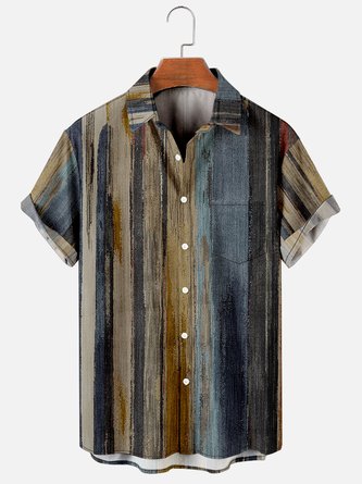 Freizeit Urlaub Abstrakt Farbverlauf Geometrisch Muster Hawaiische Stil Print Bluse Bluse