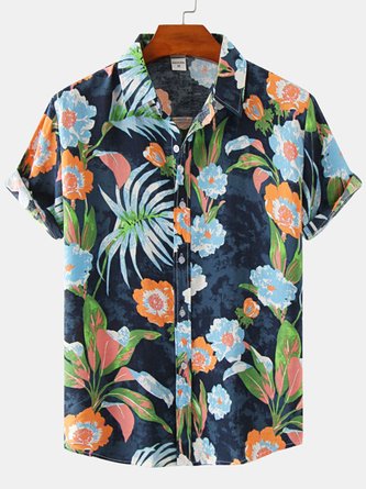 Herren Hawaiische Urlaub Stil Bluse mit Print