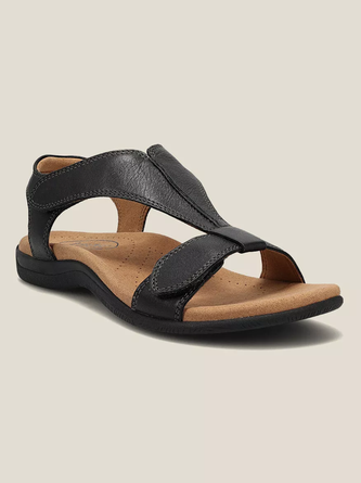 Retro Unifarben Lässig Klettverschluss Tragbar Sandale