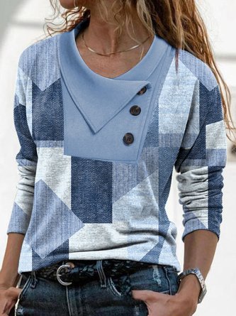 Asymmetrisch Geometrisch Lässig Blusen & Shirt