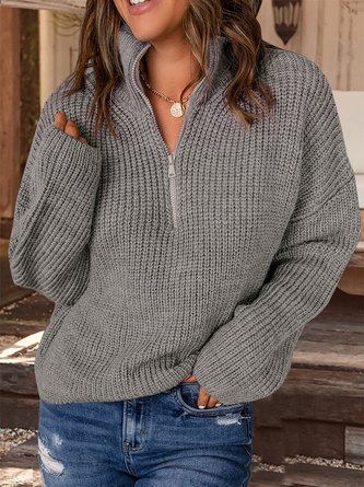 Reißverschluss Pullover Weit Pullover Große Größen