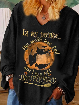 Lässig Herbst Halloween Polyester V-Ausschnitt Hoch Elastizität Weit Regelmäßig Regelmäßig Größe T-Shirt für Damen