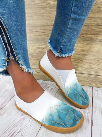 Damen Lässig Farbverlauf Alle Jahreszeiten Print Atmungsaktiv Pendeln Flach Geschlossen Gummi Slippers