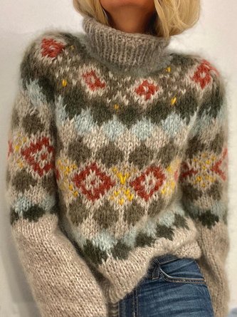 Farbblock Böhmisch Fiel Insel Pullover