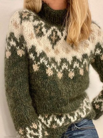 Böhmisch Ethnisch Rollkragen Pullover