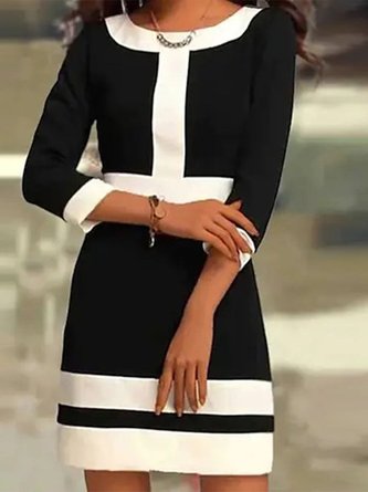 Besondere Rundhals Minikleid