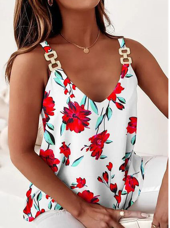 Geblümt Lässig Weit Tanktop & Cami