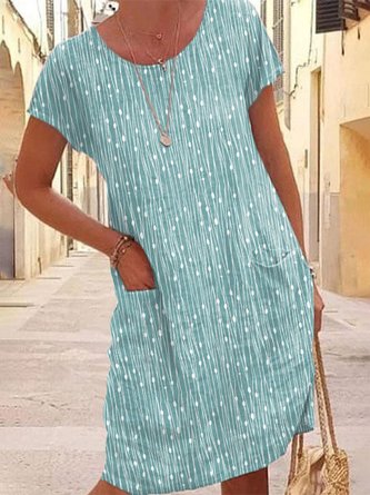 Damen Lässig Polka Dot Print Kleid