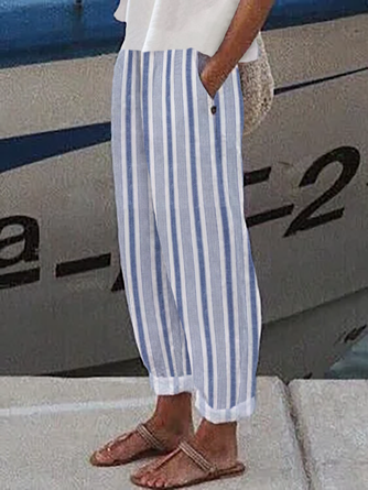 Lässig Gestreift Hose