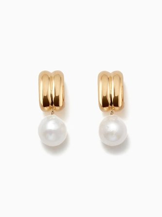 Elegant Silber Metall Perle Baumeln Ohrringe Täglich Bankett Hochzeit Damen Schmuck