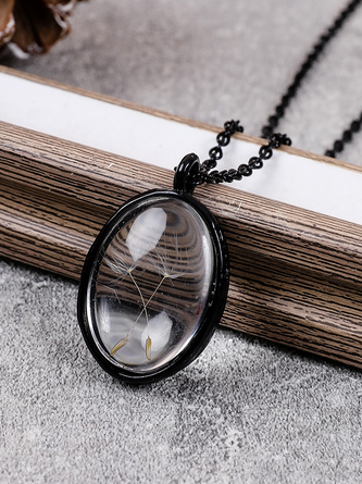 Lässig Löwenzahn Transparent Kristall Halskette Urban Urlaub Damen Schmuck