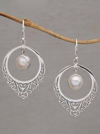 Lässig Metallisch Ethnisches Muster Perle Fallen Ohrringe Urlaub Damen Schmuck