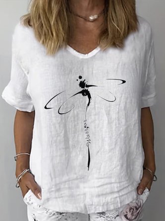 Libelle Lässig Leinen Weit Bluse