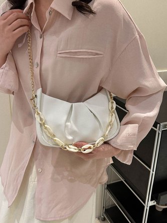 Leder Volant Perlenkette Wolke Tasche