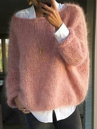Rundhals Lässig Pullover