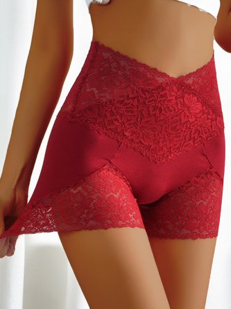 Spitze Spleißen Empfang Abdomen Hüfte Heben Hohe Taille Slips Große Größen