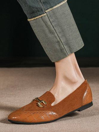 Metallische Schnalle Graviert Barock- Halbschuhe
