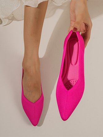 Barbie Pink Zebra Print Leopardenmuster Unifarben Farbe Massage Sohle Fliegend Gewebe Spitz Flach Schuhe