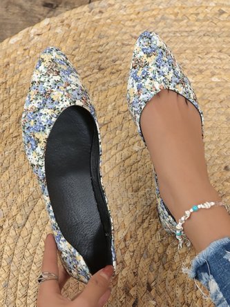 Damen Elegant Geblümt Flache Schuhe