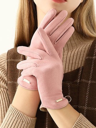 Elegant und Einfach Vlies Warm Damen Handschuhe